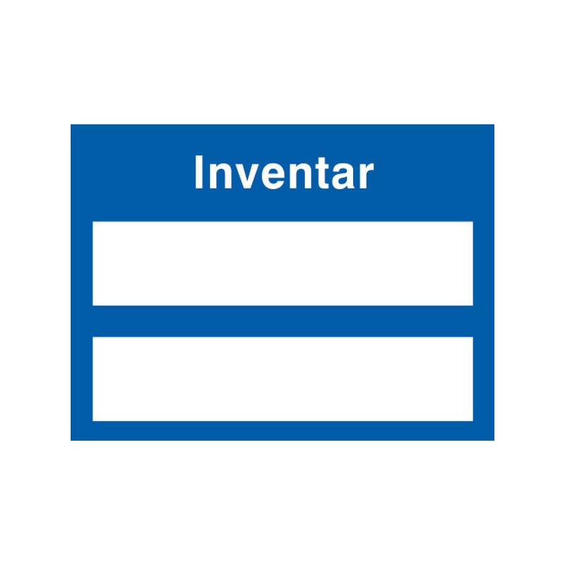 Inventarschild Inventaretikett blau Inventar Inventarschild Inventaretikett blau Inventar