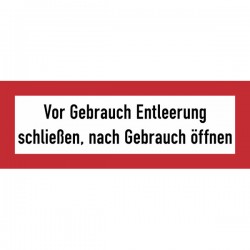 Vor Gebrauch Entleerung...