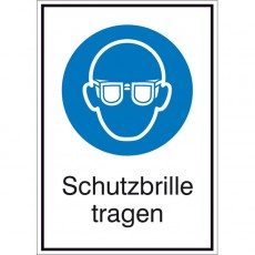 Kombischild Schutzbrille tragen